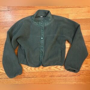 Old Navy Active Green Fleece Snap Button Down Jacket